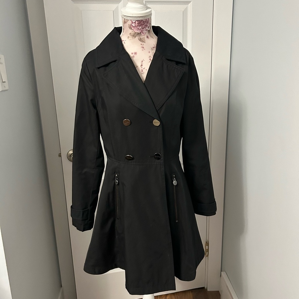 Laundry By Shelli Segal Black Trench Coat